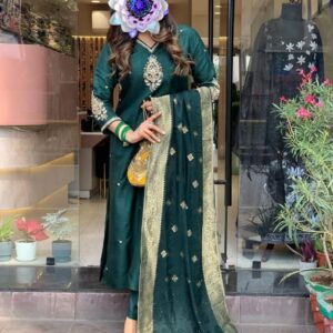 Premium cotton top and bottom with matching dupatta for wholesale buyers.